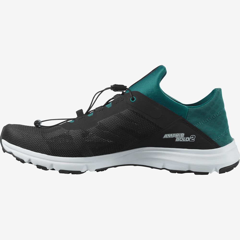 Salomon Singapore Mens Water Shoe - AMPHIB BOLD 2 Black/Green | 91528-MGUQ